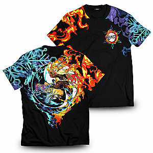 Demon Slayer T-Shirts - Yin Yang Rengoku Akaza Unisex T-Shirt FH0709
