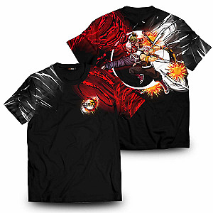 Demon Slayer T-Shirts - Yin Yang Uzui Gyutaro Unisex T-Shirt FH0709