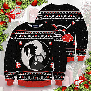 Naruto Sweaters - Yin Yang Naruto Sasuke Christmas Unisex Wool Sweater FH0709