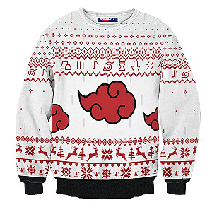 Naruto Sweaters - Akatsuki White Christmas Unisex Wool Sweater FH0709