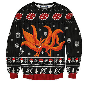 Naruto Sweaters - Nine Tailed Christmas Unisex Wool Sweater FH0709
