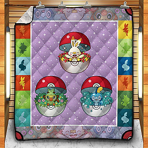 Pokemon Blankets - Poke Sword &amp; Shield Quilt Blanket FH0709