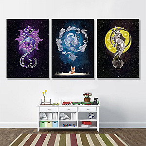 Pokemon Wall Canvas - Eevee Starry Collection 3 Piece Canvas FH0709