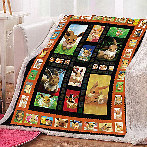 Pokemon Blankets - Quilted Eevee Throw Blanket FH0709