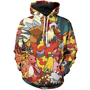 Pokemon Hoodies - Fire Unisex Pullover Hoodie FH0709