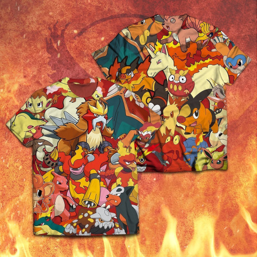 Pokemon T-shirts - Fire Unisex T-Shirt FH0709